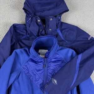 Columbia Jacket Womens Small Blue 3-in-1 Omni-Tech Bugaboo Interchange Fleece